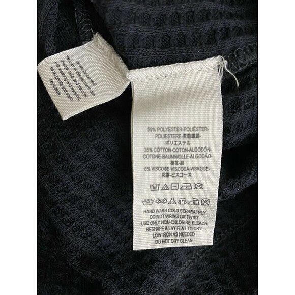 Free People Top Size S Women's Waffle Knit DAHLIA Black Long Bell Sleeves Blouse - Picture 4 of 10